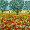 Immagine di Paesaggio con papaveri