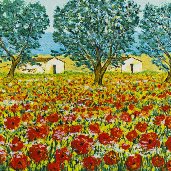Immagine di Paesaggio con papaveri