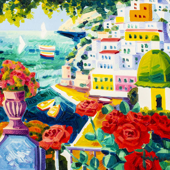 Immagine di Rose rosse e poesia a Positano