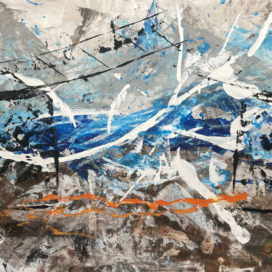 Immagine di La casa sulla neve - Quadro moderno astratto