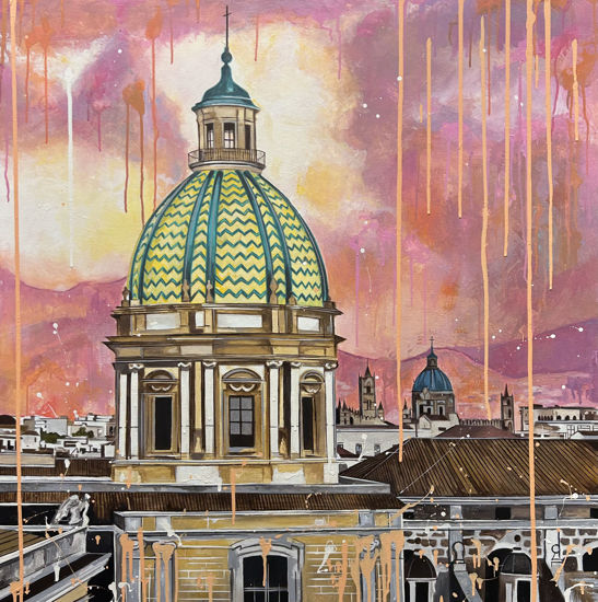 Immagine di Tramonto sulla cupola della Chiesa dei Padri Teatini