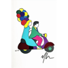 Immagine di Coppia in vespa con palloncini